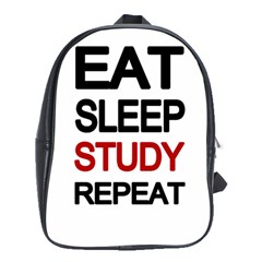 Eat Sleep Study Repeat School Bags (xl)  by Valentinaart