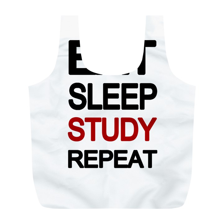 Eat sleep study repeat Full Print Recycle Bags (L) 