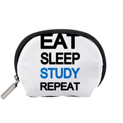 Eat Sleep Study Repeat Accessory Pouches (small)  by Valentinaart