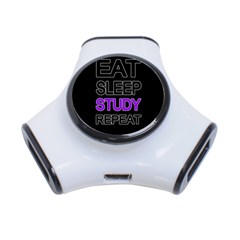 Eat Sleep Study Repeat 3-port Usb Hub