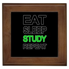 Eat Sleep Study Repeat Framed Tiles by Valentinaart