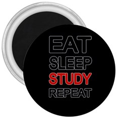 Eat Sleep Study Repeat 3  Magnets by Valentinaart