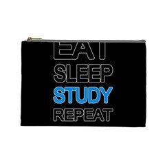 Eat Sleep Study Repeat Cosmetic Bag (large)  by Valentinaart