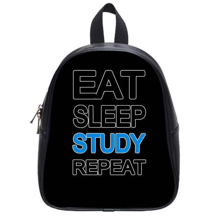 Eat sleep study repeat School Bags (Small) 