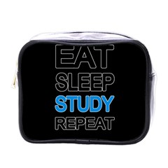 Eat Sleep Study Repeat Mini Toiletries Bags by Valentinaart