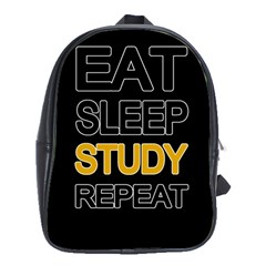 Eat Sleep Study Repeat School Bags (xl)  by Valentinaart