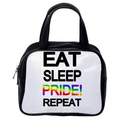 Eat Sleep Pride Repeat Classic Handbags (one Side) by Valentinaart