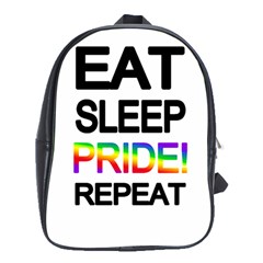 Eat Sleep Pride Repeat School Bags (xl)  by Valentinaart