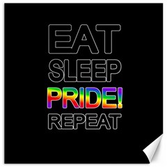 Eat Sleep Pride Repeat Canvas 16  X 16   by Valentinaart