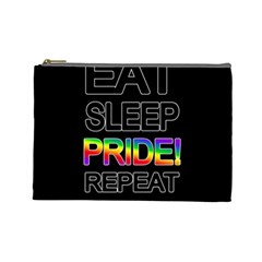 Eat Sleep Pride Repeat Cosmetic Bag (large)  by Valentinaart