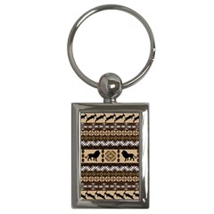 Lion African Vector Pattern Key Chains (Rectangle) 