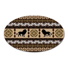 Lion African Vector Pattern Oval Magnet