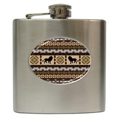 Lion African Vector Pattern Hip Flask (6 oz)