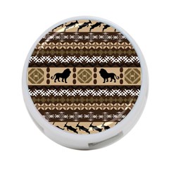 Lion African Vector Pattern 4-Port USB Hub (One Side)