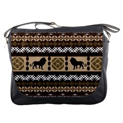 Lion African Vector Pattern Messenger Bags