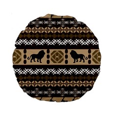 Lion African Vector Pattern Standard 15  Premium Round Cushions