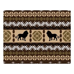 Lion African Vector Pattern Double Sided Flano Blanket (Large) 