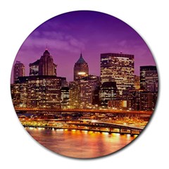 City Night Round Mousepads