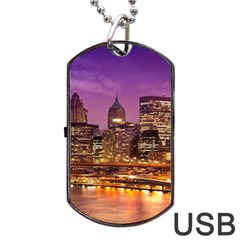 City Night Dog Tag USB Flash (Two Sides)