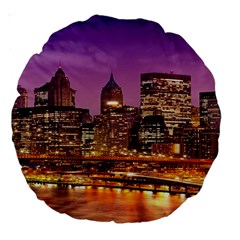 City Night Large 18  Premium Round Cushions