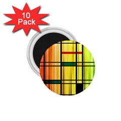 Line Rainbow Grid Abstract 1.75  Magnets (10 pack) 