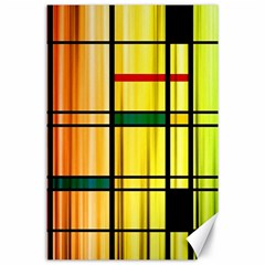 Line Rainbow Grid Abstract Canvas 24  x 36 