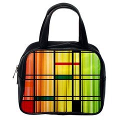 Line Rainbow Grid Abstract Classic Handbags (One Side)