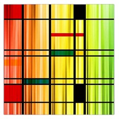 Line Rainbow Grid Abstract Large Satin Scarf (Square)