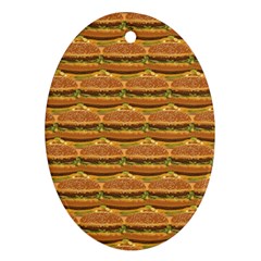 Delicious Burger Pattern Ornament (oval) by berwies