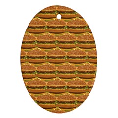 Delicious Burger Pattern Oval Ornament (two Sides) by berwies