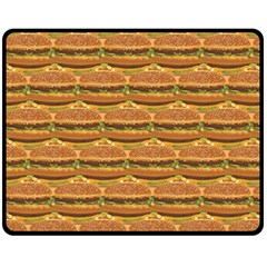 Delicious Burger Pattern Double Sided Fleece Blanket (medium)  by berwies