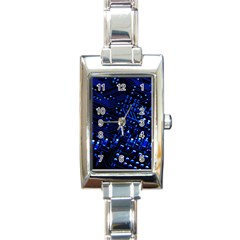 Blue Circuit Technology Image Rectangle Italian Charm Watch