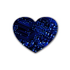 Blue Circuit Technology Image Heart Coaster (4 pack) 