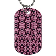 Triangle Knot Pink And Black Fabric Dog Tag (One Side)