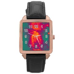 Space Rose Gold Leather Watch 