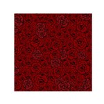 Red Roses Field Small Satin Scarf (Square)  Front