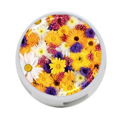 Colorful Flowers Pattern 4-Port USB Hub (Two Sides) 