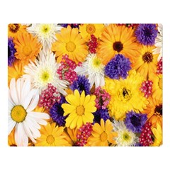 Colorful Flowers Pattern Double Sided Flano Blanket (Large) 