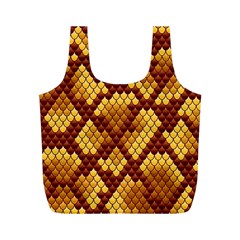 Snake Skin Pattern Vector Full Print Recycle Bags (M) 