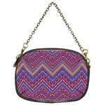 Colorful Ethnic Background With Zig Zag Pattern Design Chain Purses (Two Sides)  Front