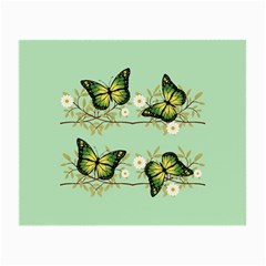 Four Green Butterflies Small Glasses Cloth by linceazul