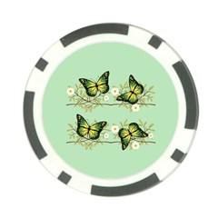 Four Green Butterflies Poker Chip Card Guard (10 Pack)