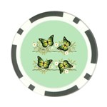 Four green butterflies Poker Chip Card Guard (10 pack) Front