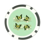 Four green butterflies Poker Chip Card Guard (10 pack) Back