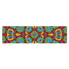 Geometric Multicolored Print Satin Scarf (oblong)