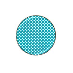 Sleeping Kitties Polka Dots Teal Hat Clip Ball Marker by emilyzragz