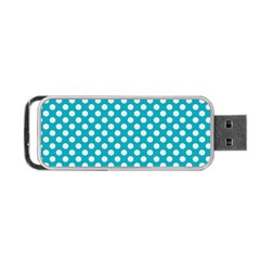 Sleeping Kitties Polka Dots Teal Portable Usb Flash (two Sides)