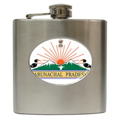 Indian State Of Arunachal Pradesh Seal Hip Flask (6 Oz) by abbeyz71