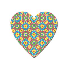 Geometric Multicolored Print Heart Magnet by dflcprints