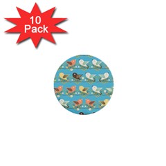 Assorted Birds Pattern 1  Mini Buttons (10 Pack)  by linceazul